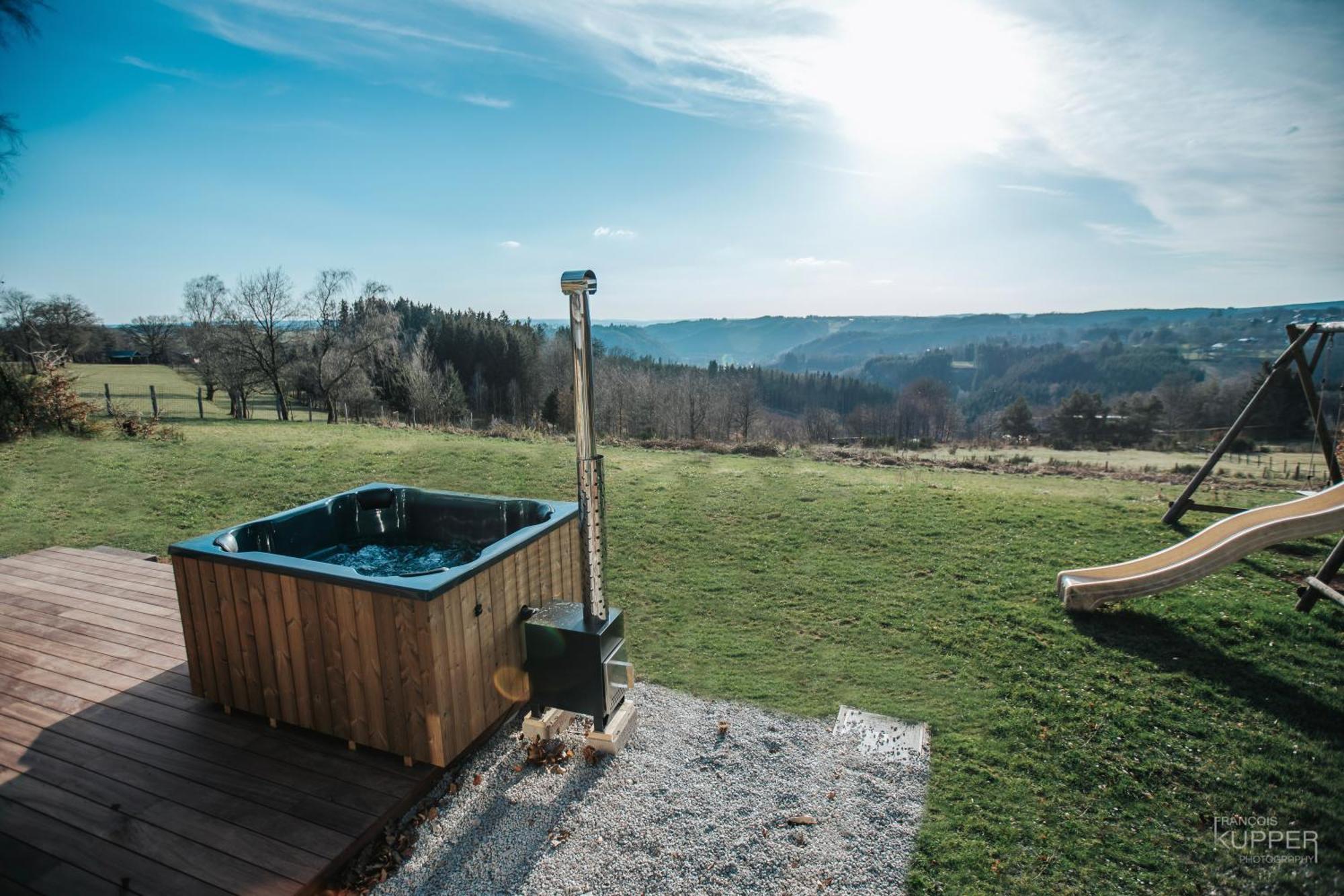 Villa Le Noir Flohay 30 Pers - Malmedy, Vue, Wellness Extérieur photo